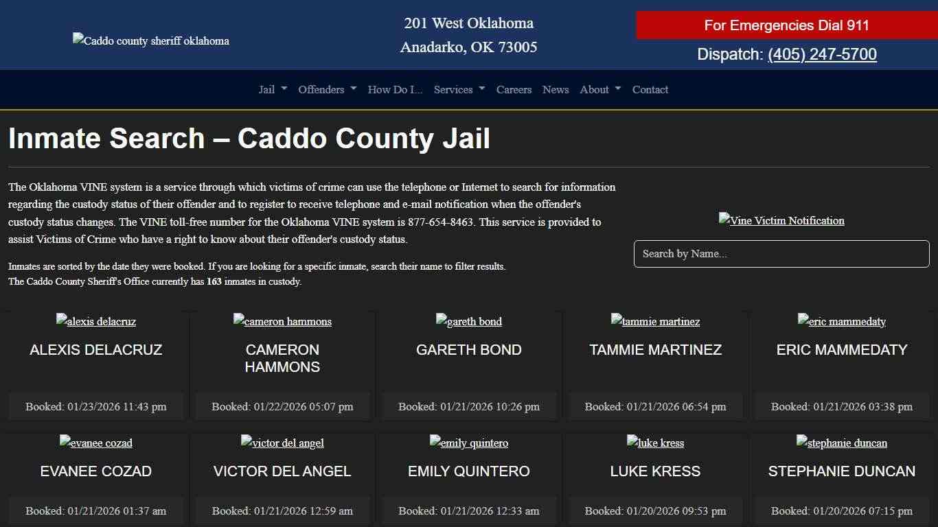 Inmate Search Caddo County Sheriff's Office